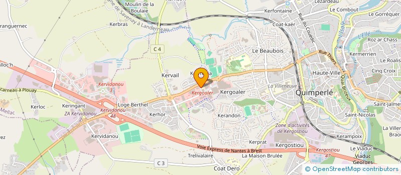 localisation de l'entreprise ASS COMITE DE SOUTIEN A L ECOLE DIWAN BRO ZUIK  QUIMPERLE