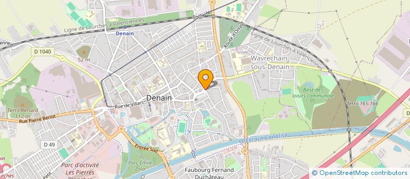 localisation de l'entreprise ASS  COMITE DES FETES RUE DE VILLARS  DENAIN