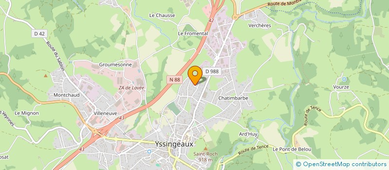 localisation de l'entreprise ASS COMITE HAUTE LOIRE VOLLEY BALL à YSSINGEAUX