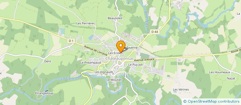 localisation de l'entreprise ASS COOR PERSONNES AGEES RETRAITEES à CHATEAUPONSAC