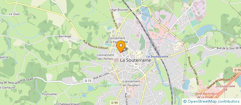 localisation de l'entreprise ASS COORDI SPORT ET LOISIRS BASSE MARCHE  LA SOUTERRAINE