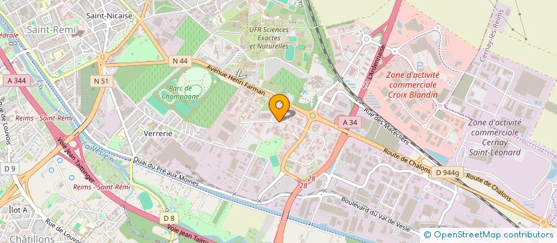 localisation de l'entreprise ASS COORDINATION AGRI DEPART MARNE  REIMS