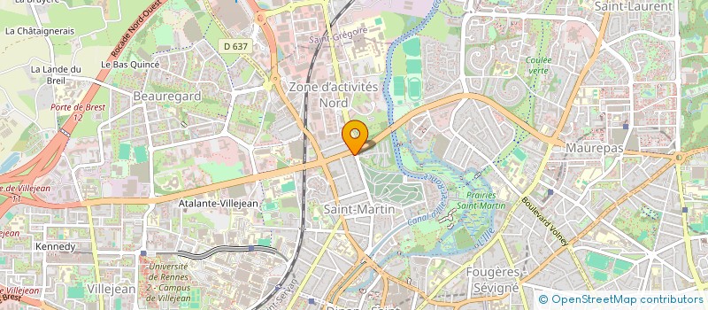 localisation de l'entreprise ASS COPRO 16 AV GROS MALHON  RENNES