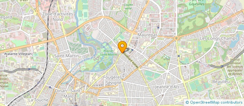 localisation de l'entreprise ASS COPRO 180 RUE ANTRAIN  RENNES