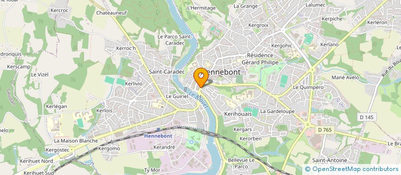 localisation de l'entreprise ASS COPRO 5 AVENUE DE LA LIBERATION  HENNEBONT