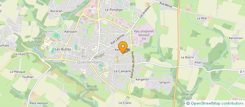 localisation de l'entreprise ASS CREATION SUIVI ETBT PERS.HANDIC..  QUESTEMBERT