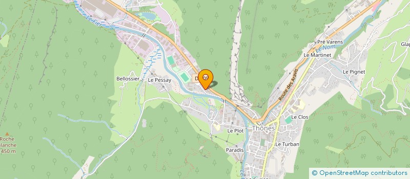 localisation de l'entreprise ASS CTRE PRATIQUE MUSICALE THONES  THONES