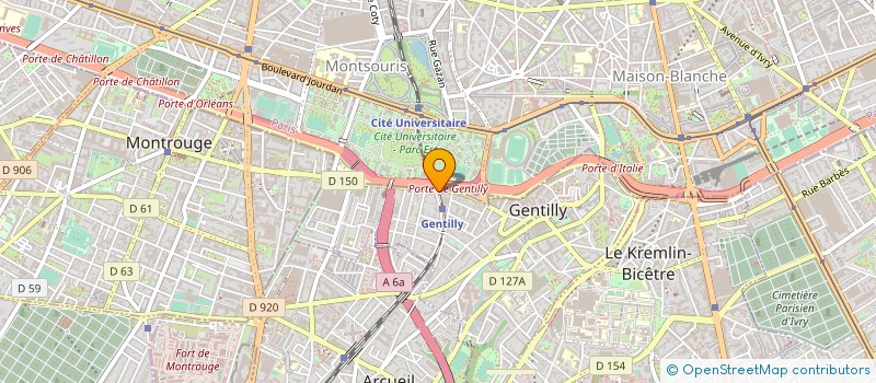 localisation de l'entreprise ASS CULTUREL LOISIR AGENT ISRAELITE RATP  GENTILLY