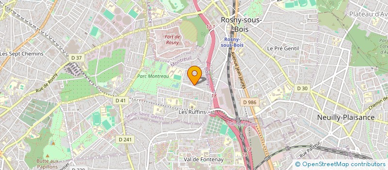 localisation de l'entreprise ASS CULTURELLE DU BAS DU PARC MONTREAU à MONTREUIL