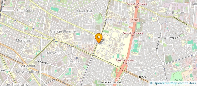 localisation de l'entreprise ASS CULTURELLE ET SPORTIVE DU VINATIER à BRON