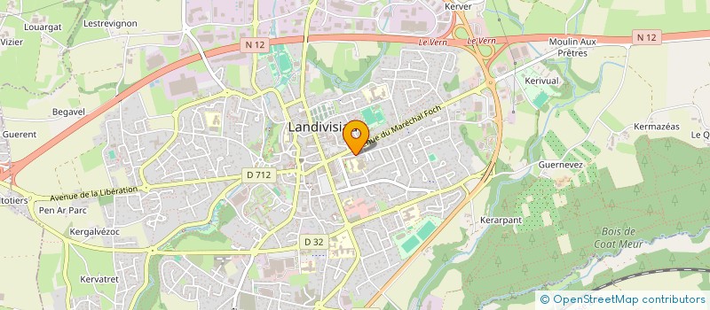 localisation de l'entreprise ASS D ACTION SOCIALE DES QUATRE CANTONS  LANDIVISIAU