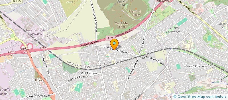 localisation de l'entreprise ASS D'USAGERS DU CTRE CULTUREL & SOCIAL DES HTS DE LIEVIN à LIEVIN