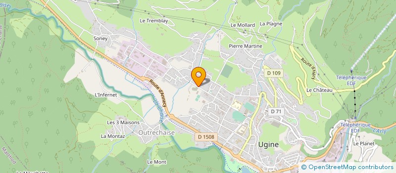 localisation de l'entreprise ASS DAUPHINS UGINOIS à UGINE