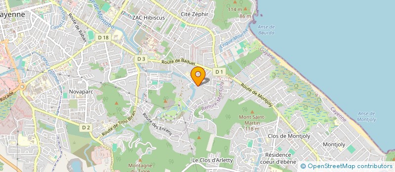 localisation de l'entreprise ASS DE DEFENSE ET PROMOTION DES DISTRIBUTEURS DIGICEL DE GUYANE  CAYENNE