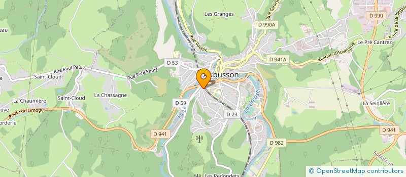 localisation de l'entreprise ASS DE GESTION D ETS CATHOLIQUES D ENS à AUBUSSON