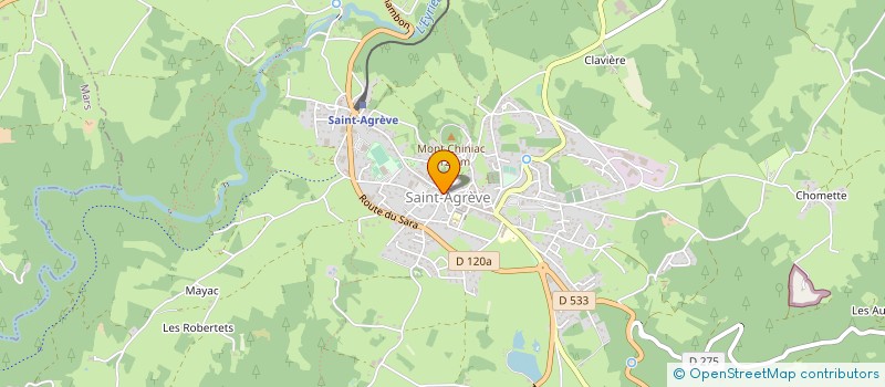 localisation de l'entreprise ASS DE GESTION DU CENTRE SOCIO-CULTUREL DE ST AGREVE à SAINT-AGREVE