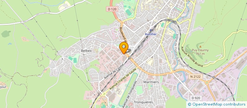 localisation de l'entreprise ASS DE SERVICES A DOMICILE DU CANTAL à AURILLAC