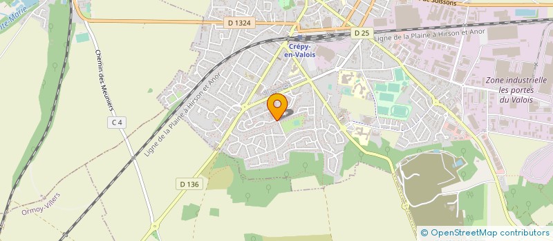 localisation de l'entreprise ASS DEFENSE DE L ENVIRONNEMENT ET DE LA QUALITE DE LA VIE DES QUARTIERS SUD DE CREPY EN VALOIS  CREPY-EN-VALOIS