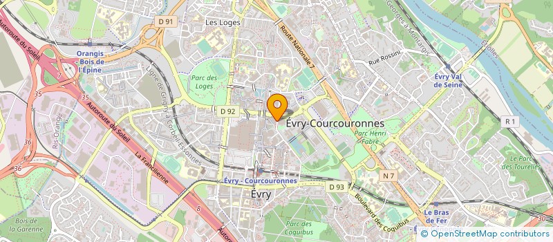 localisation de l'entreprise ASS DEP MEDIATION ET D'AIDE AUX VICTIMES à EVRY-COURCOURONNES