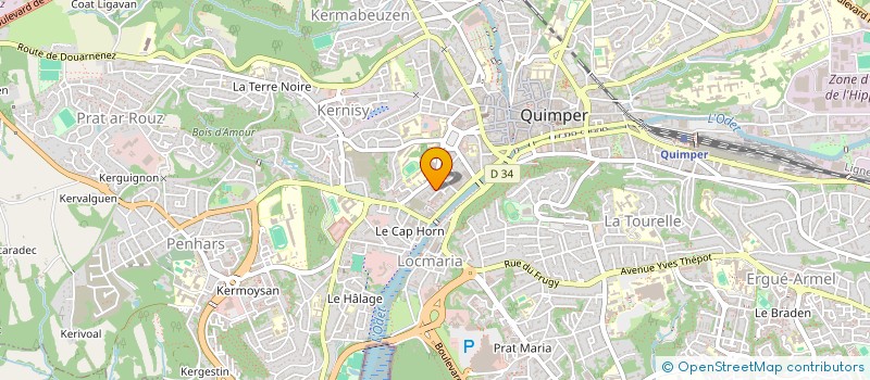 localisation de l'entreprise ASS DEP PARENT ENFANT INADAP FINISTERE à QUIMPER