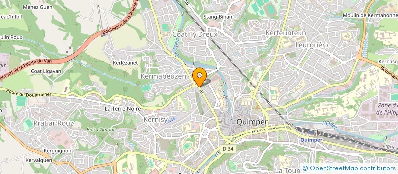 localisation de l'entreprise ASS DEPART INFORM JEUNESS  QUIMPER