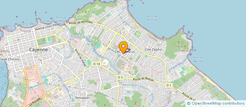 localisation de l'entreprise ASS DEPARTEMENTALE D INFORMATION LOGEMENT GUYANE  CAYENNE