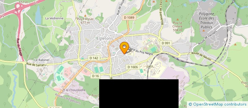 localisation de l'entreprise ASS DEPT GENIE CIVIL I.U.T  EGLETONS