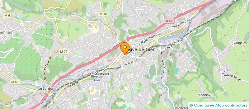 localisation de l'entreprise ASS. DES ACCIDENTES DE LA VIE SECTIONS DU GIER - LA GRAND CROIX - ST PAUL EN JAREZ - LORETTE - L'HORME - RIVE DE GIER à RIVE-DE-GIER