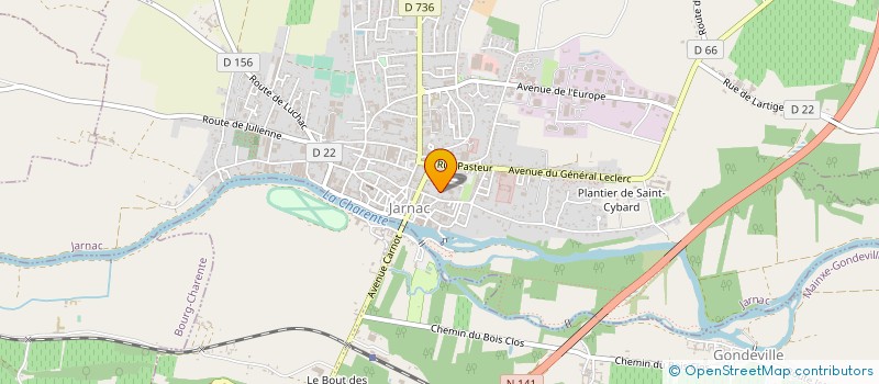 localisation de l'entreprise ASS DES AMIS DE P BOUJUT ET TOUR DE FEU à JARNAC