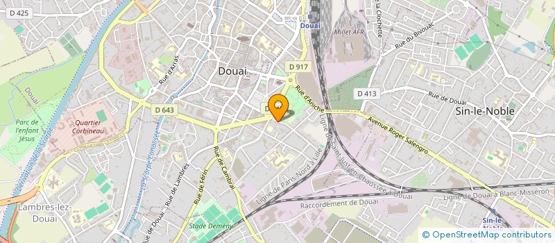 localisation de l'entreprise ASS DES CENTRES SOCIAUX DE DOUAI à DOUAI