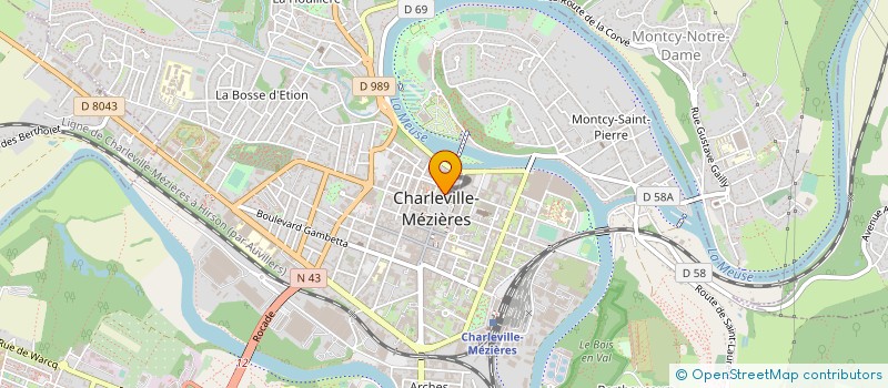 localisation de l'entreprise ASS DES COMMER & ART DE LA RUE DU MOULIN  CHARLEVILLE-MEZIERES