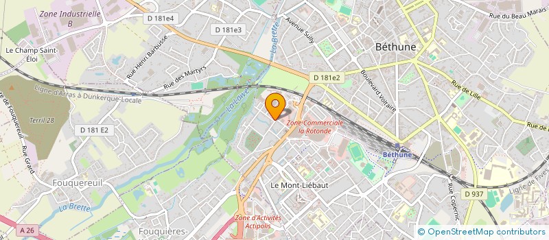 localisation de l'entreprise ASS DES COMMERCANTS ROTONDE 2 à BETHUNE