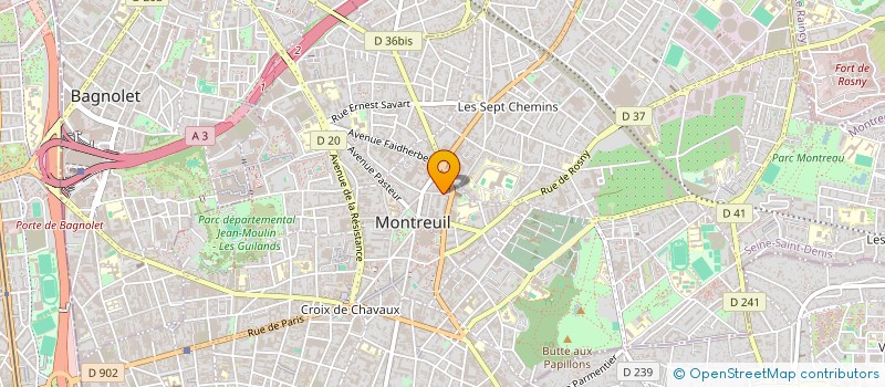localisation de l'entreprise ASS DES COMMERCANTS RUE DE L'EGLISE à MONTREUIL