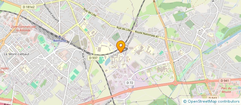 localisation de l'entreprise ASS DES ETUDIANTS EN GENIE CIVIL à BETHUNE