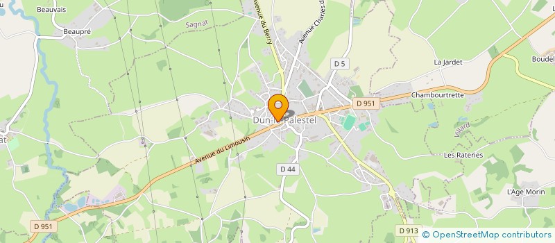 localisation de l'entreprise ASS DES J.S.P. DU PAYS DUNOIS  DUN-LE-PALESTEL