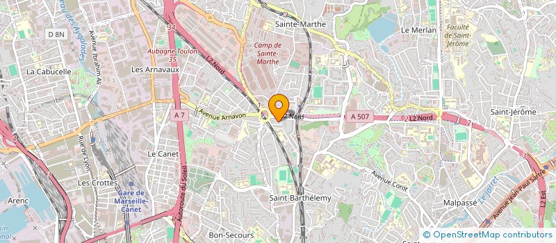 localisation de l'entreprise ASS DES JEUNES DE FONT VERT  MARSEILLE 14