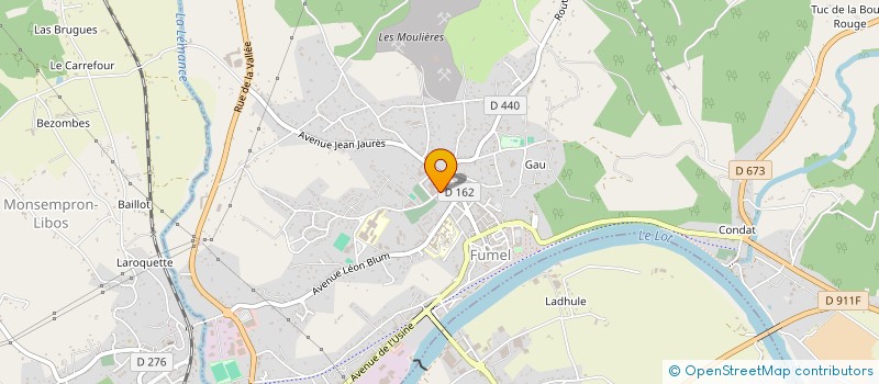 localisation de l'entreprise ASS DES JEUNES SAPEURS POMPIERS FUMELOIS  FUMEL