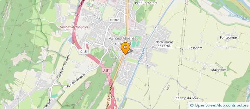 localisation de l'entreprise ASS DES MEDECINS DE L'URIOL  VARCES-ALLIERES-ET-RISSET