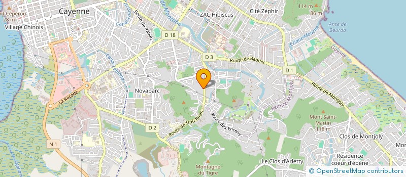 localisation de l'entreprise ASS DESN ETUDIANTS DE L'I.R.D.T.S.  CAYENNE