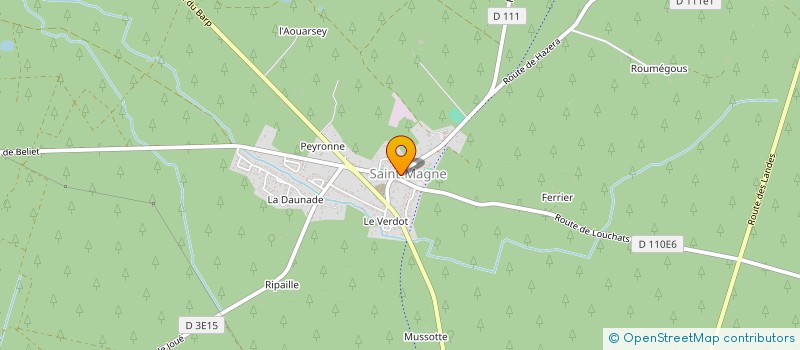 localisation de l'entreprise ASS. DEV.AGRIC. RURAL LANDES GIRONDINES  HOSTENS