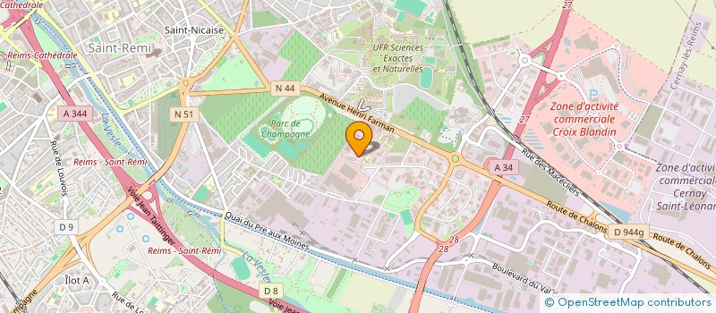 localisation de l'entreprise ASS DEVEL RECHERCHE INDUST AGROALIMENTAI à REIMS