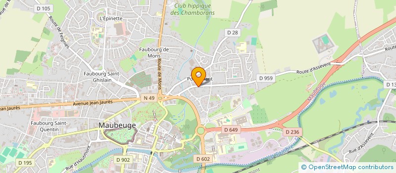 localisation de l'entreprise ASS DEVELOP QUALITE PAR LA FORM'ACTION  MAUBEUGE