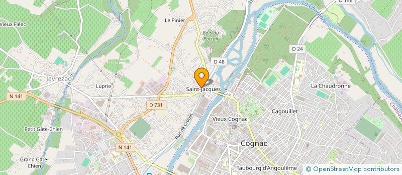 localisation de l'entreprise ASS DIOCESAINE PAROISSE ST JACQUES à COGNAC