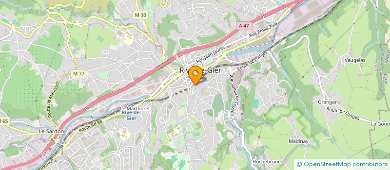 localisation de l'entreprise ASS DON DE SANG BENEVOLE RIVE DE GIER  RIVE-DE-GIER