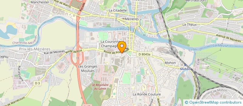 localisation de l'entreprise ASS DONNEURS SANG BENEVOLES  CHARLEVILLE-MEZIERES