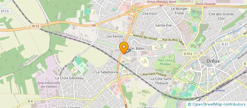 localisation de l'entreprise ASS DROUAISE ATTENTE DE TRAVAIL PROTEGE à DREUX