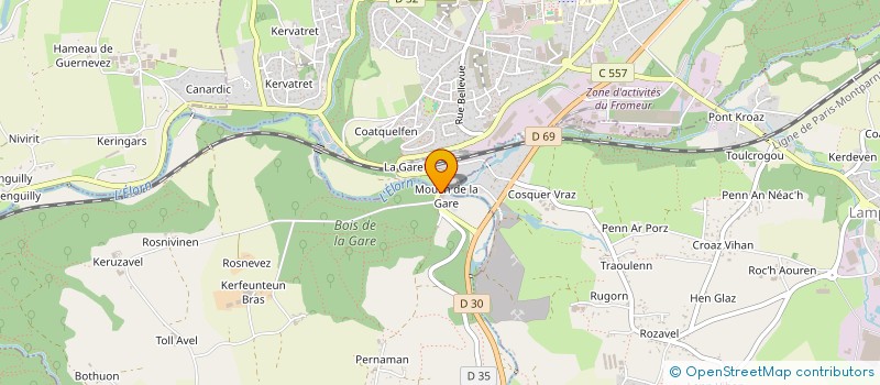 localisation de l'entreprise ASS DU CENTRE MFR DU POLE DES METIERS DU PAYS DE LANDIVISIAU  LOC-EGUINER