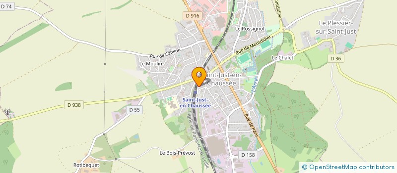 localisation de l'entreprise ASS DU CTRE SOCIO CULTUREL INTERCOMMUNAL à SAINT-JUST-EN-CHAUSSEE