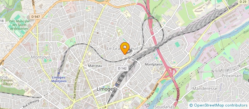 localisation de l'entreprise ASS DU GRAND TREUIL à LIMOGES