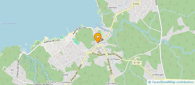 localisation de l'entreprise ASS DU PERSONNEL COMMUNAL DE SANGUINET  SANGUINET